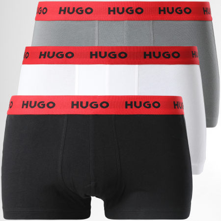 HUGO - Juego De 3 Boxers 50469766 Negro Gris Blanco