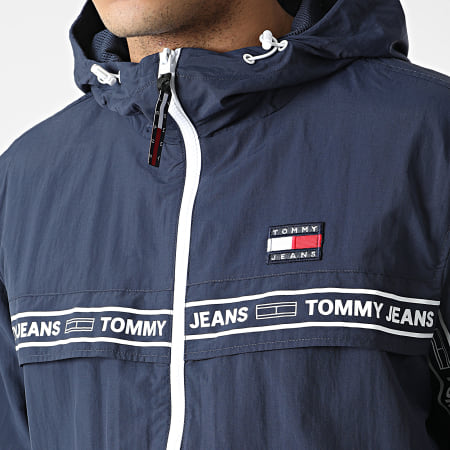 Tommy Jeans - Veste Zippée Capuche Chicago Tape 3268 Bleu Marine