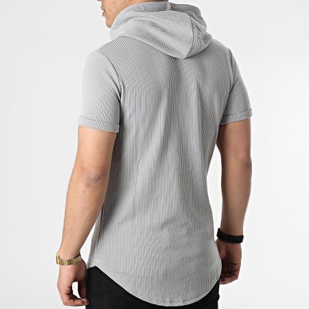 John H - T152 Camiseta gris oversize con capucha