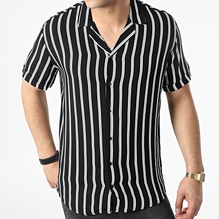 Chemise noir rayure blanche deals