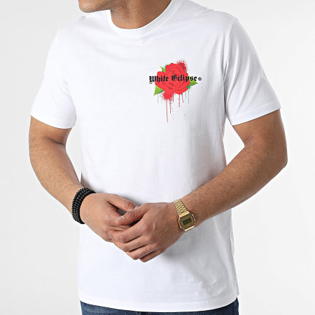 Luxury Lovers - Tee Shirt Big Roses Blanc