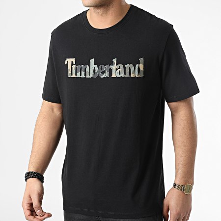 Timberland - Camiseta Logo Camo A41KC Negro