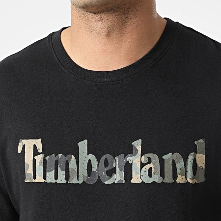 Timberland - Tee Shirt Logo Camo A41KC Noir