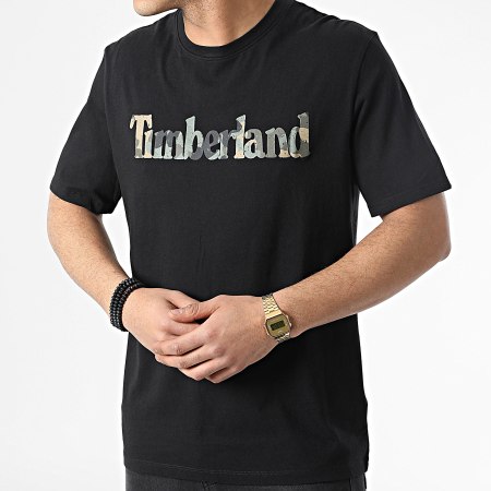 Timberland - Camiseta Logo Camo A41KC Negro