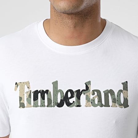 Timberland - Tee Shirt Logo Camo A41KC Blanc