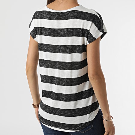 Vero Moda - Top Femme Wide Stripe Noir Blanc