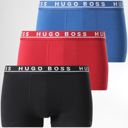 BOSS - Set De 3 Boxers 50325403 Negro Rojo Azul Real