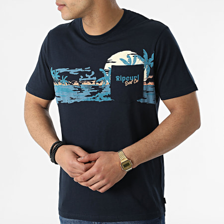 Rip Curl - Camiseta con bolsillo en el pecho Busy Session CTEVC5 Azul marino