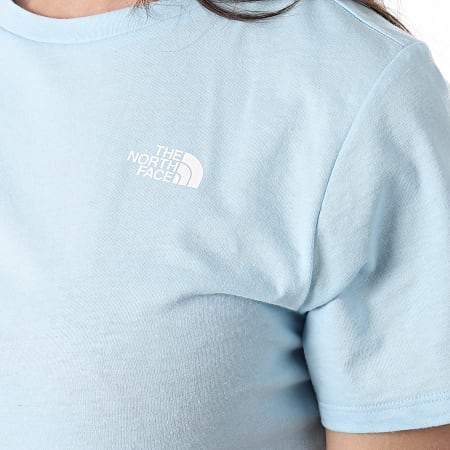 The North Face - Tee Shirt Femme Crop Foundation Bleu Ciel