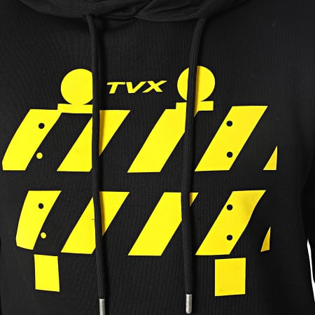 13 Block - TVX Felpa con cappuccio nero giallo
