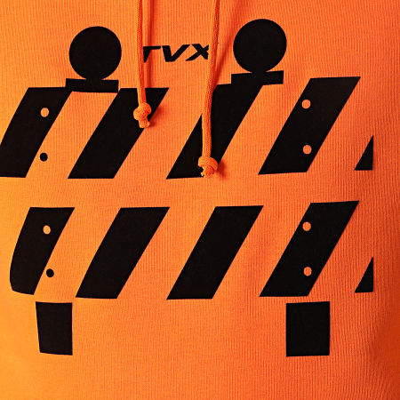 13 Block - Sweat Capuche TVX Sleeve Orange Noir