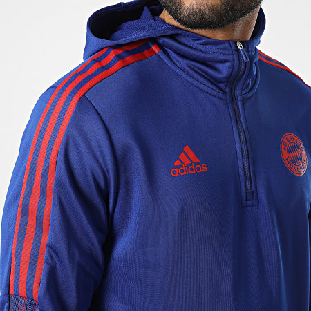 Adidas Sportswear - Sweat Capuche Col Zippé A Bandes FC Bayern HB5999 Bleu Marine