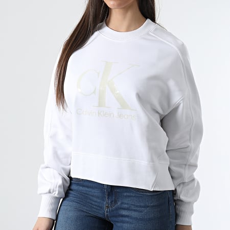 Calvin Klein - Felpa girocollo donna 8164 Bianco