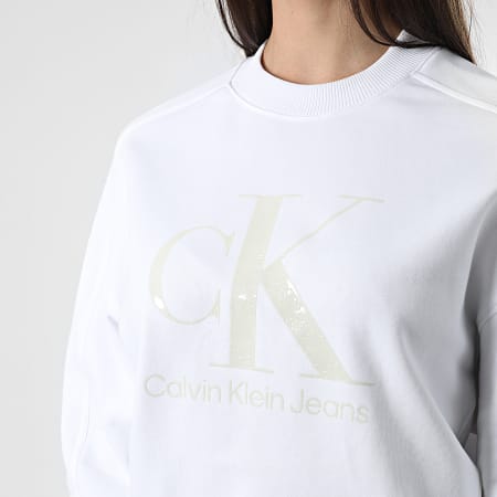 Calvin Klein - Felpa girocollo donna 8164 Bianco