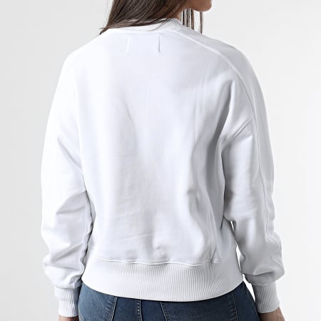 Calvin Klein - Sudadera de cuello redondo para mujer 8164 Blanco