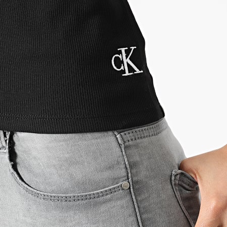 Calvin Klein - Camiseta de tirantes para mujer Crop Rib 8689 Negro