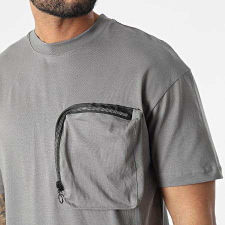 Classic Series - G22-632 Set di maglietta e pantaloncini da jogging grigi con tasca sul petto