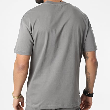Classic Series - G22-632 Conjunto de camiseta con bolsillo en el pecho y pantalón corto gris