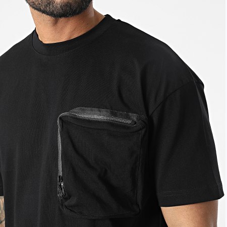Classic Series - G22-632 Set di maglietta e pantaloncini da jogging neri con tasca sul petto