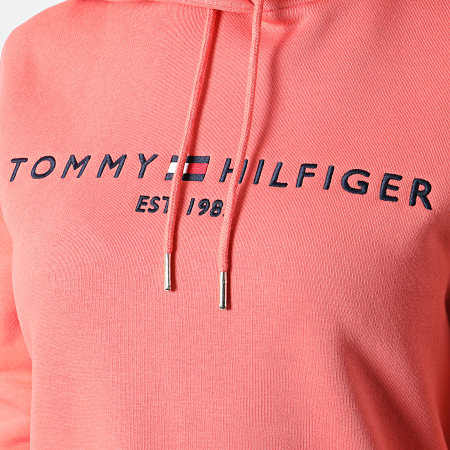 Tommy Hilfiger - Felpa con cappuccio regolare da donna 6410 Coral