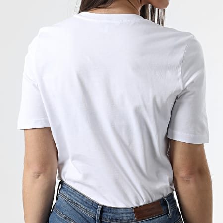 Tommy Hilfiger - Tee Shirt Femme Regular Metallic 3522 Blanc