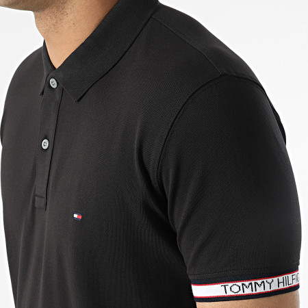 Tommy Hilfiger - Polo Manches Courtes Cuff Branding 3960 Noir