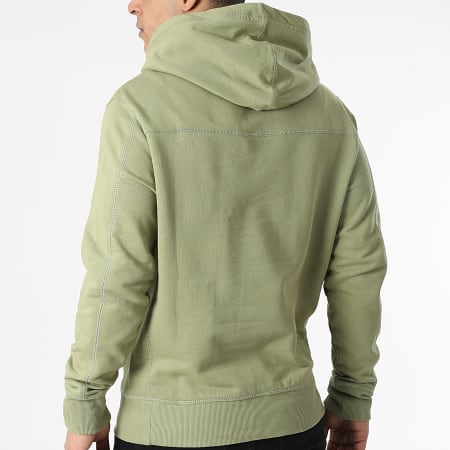 Calvin Klein - Felpa con cappuccio con logo Monogram 9698 Verde cachi chiaro