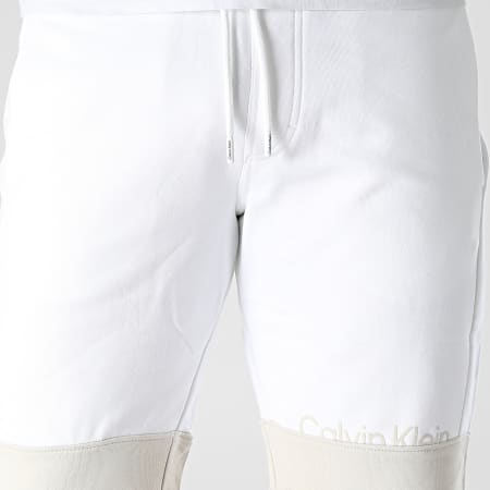 Calvin Klein - Short Jogging Color Blocking Logo 8935 Blanc Beige