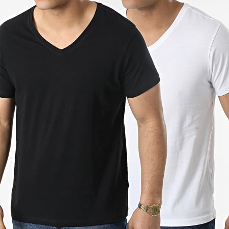 Deeluxe - Set di 2 magliette con scollo a V 02T1002M Bianco Nero