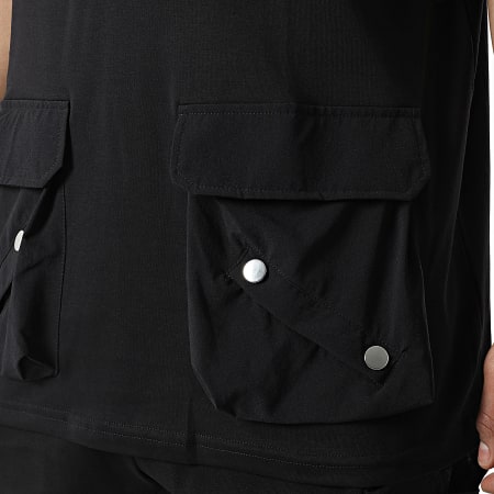 Ikao - LL604 Conjunto de camiseta negra y pantalón cargo