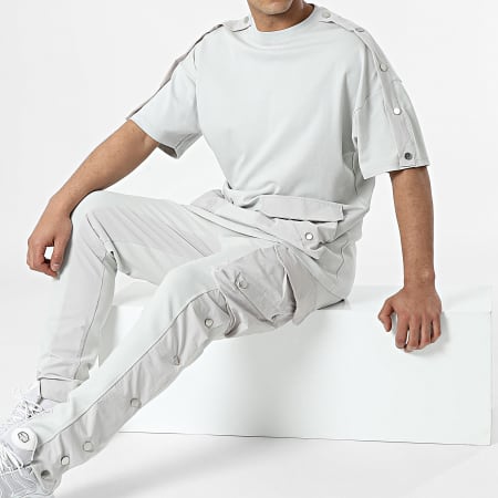 Ikao - LL604 Set composto da maglietta grigia e pantaloni cargo