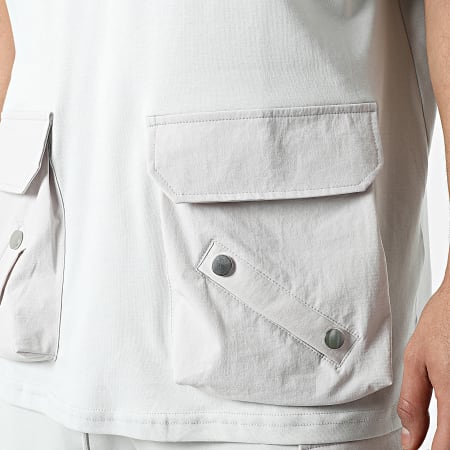 Ikao - LL604 Conjunto de camiseta gris y pantalón cargo
