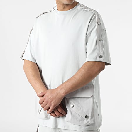 Ikao - LL604 Set composto da maglietta grigia e pantaloni cargo