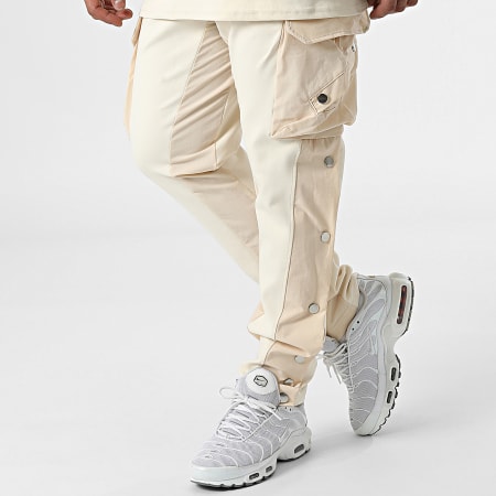 Ikao - LL604 Conjunto de camiseta y pantalón cargo beige