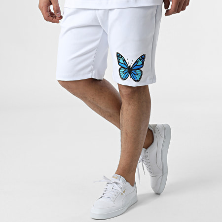 Ikao - LL652 Set composto da maglietta bianca e pantaloncini da jogging