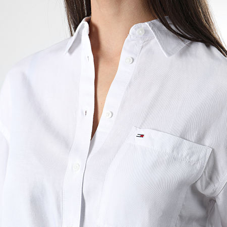 Tommy Jeans - Chemise Manches Courtes Femme Front Tie 2900 Blanc