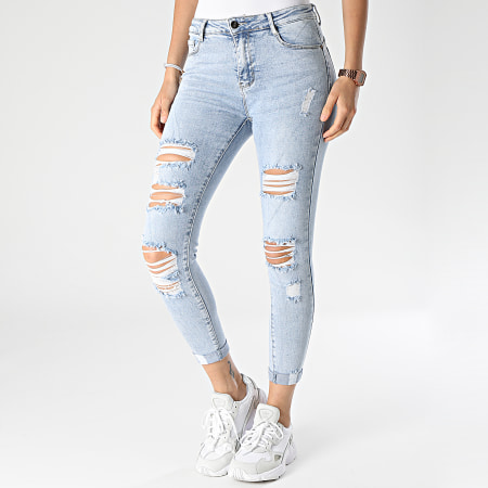 Girls Outfit - Jeans skinny da donna A271 lavaggio blu
