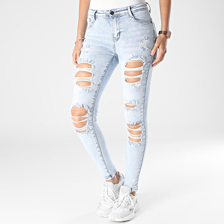 Girls Outfit - Jeans skinny da donna A238 lavaggio blu
