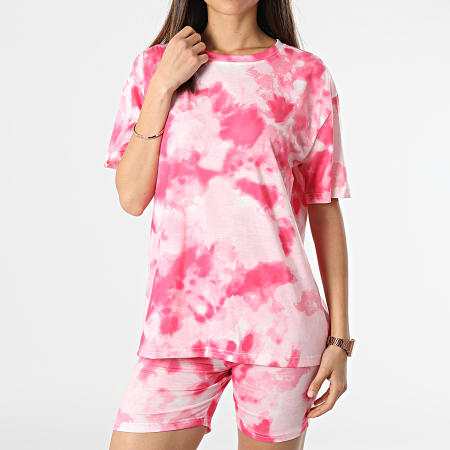 Girls Outfit - Conjunto de camiseta y pantalón corto para mujer 9806 Rosa