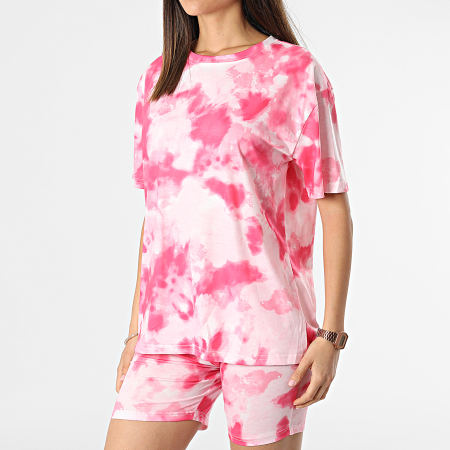 Girls Outfit - Conjunto de camiseta y pantalón corto para mujer 9806 Rosa