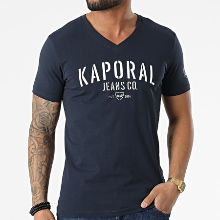 Kaporal - Tee Shirt Col V Tom Bleu Marine