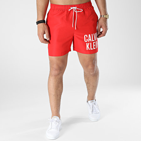 Calvin Klein - Pantalones cortos medianos con cordón 0701 Rojo