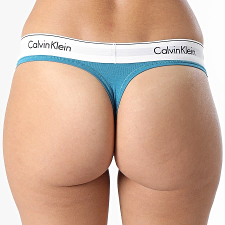 Calvin Klein - String Femme F378EE Bleu