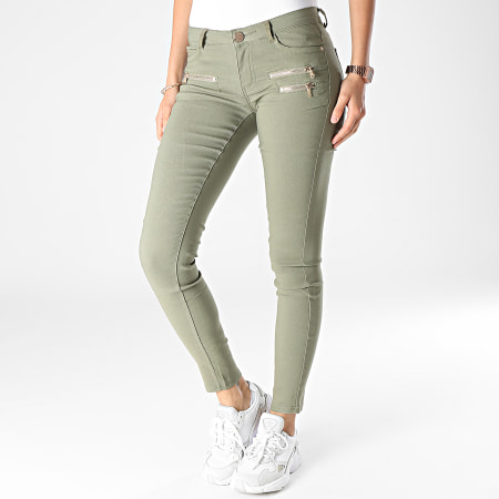 Girls Outfit - Jeans skinny da donna 2553 Verde Khaki