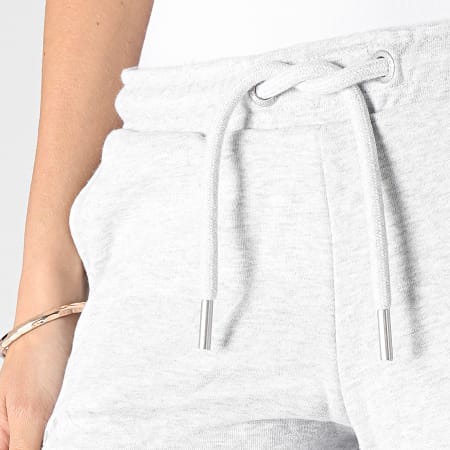 Superdry - Pantaloncini da jogging da donna con logo vintage e ricamo grigio erica