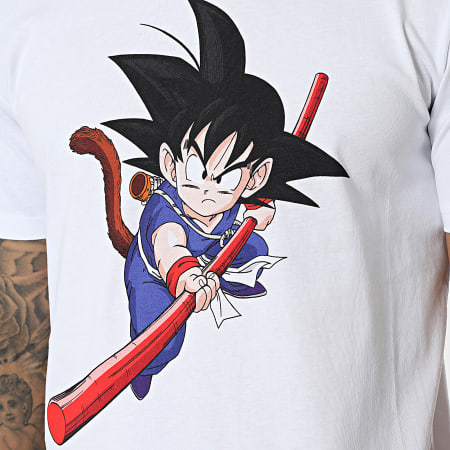 Dragon Ball Z - Tee Shirt Goku Baton Magique Blanc