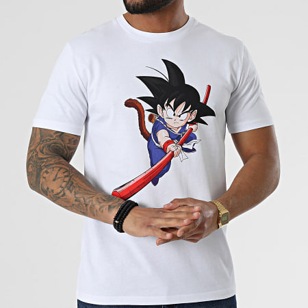 Dragon Ball Z - Maglietta con il bastone magico bianco di Goku