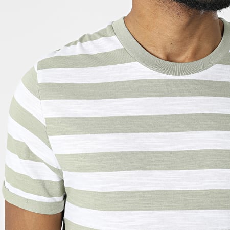 Jack And Jones - Camiseta Tropic Stripe Blanco Verde