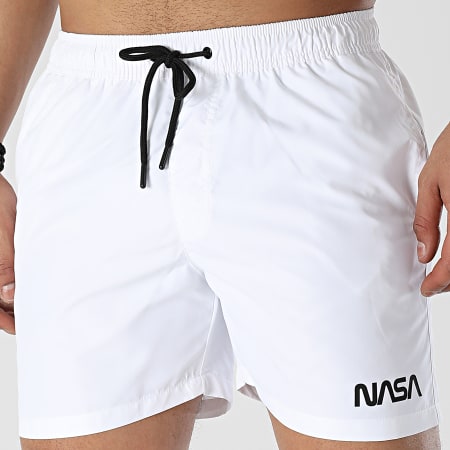 NASA - Pantaloncini da bagno con logo Worm White Black