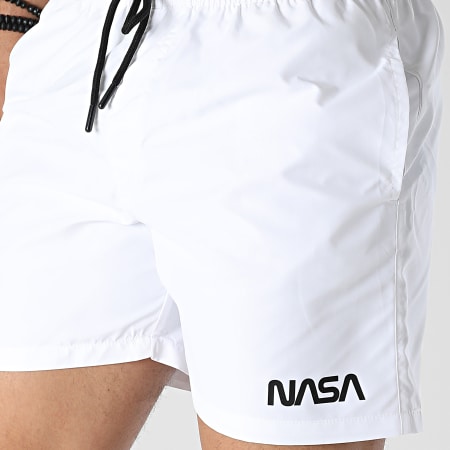 NASA - Short De Bain Worm Logo Blanc Noir